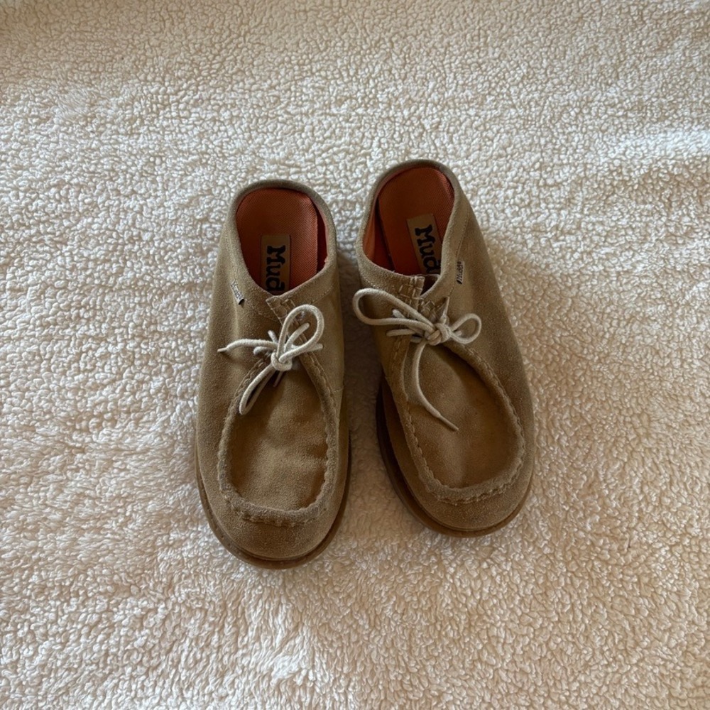y2k 90s Mudd Alexia Chunky Suede Platform Mules Women's 10 tan Suede